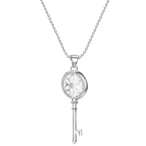 Crystal Zircon Ceramic Key Necklace for Women