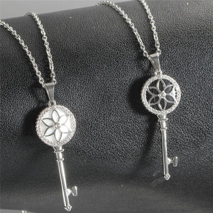 Crystal Zircon Ceramic Key Necklace for Women