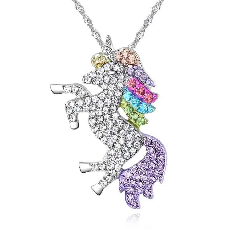 Austrian Crystal Hot Unicorn Pendant Necklace for Women