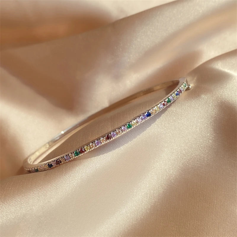 CZ Bangle Silver Crystal Wedding Bracelet Accessories