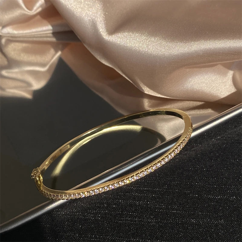 CZ Bangle Silver Crystal Wedding Bracelet Accessories