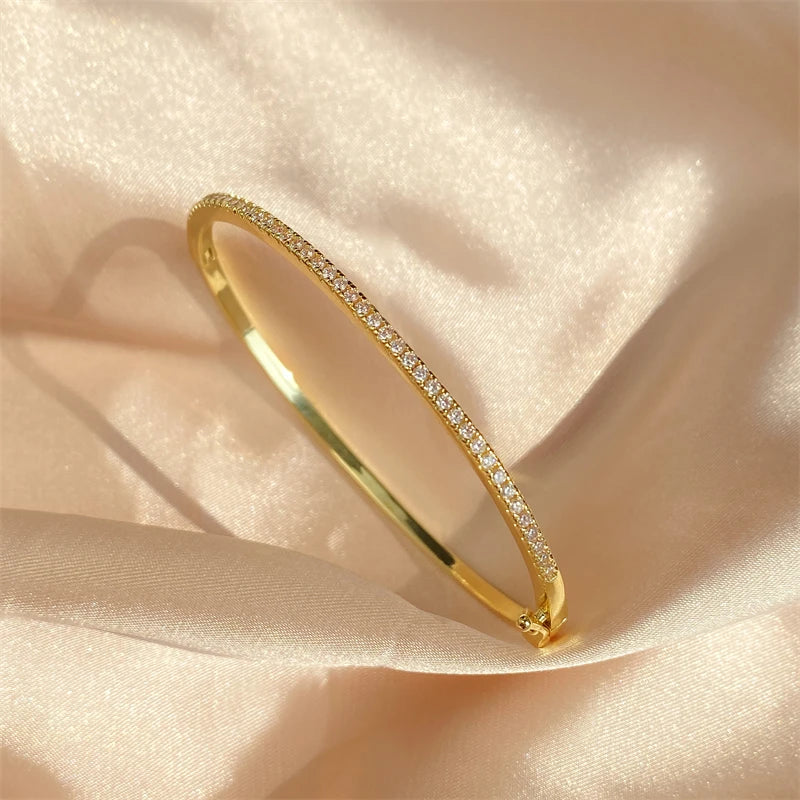 CZ Bangle Silver Crystal Wedding Bracelet Accessories