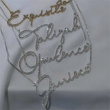 Personalized Crystal Name Necklace with Star Diamond Pendant