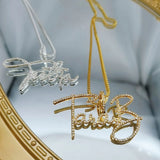 Personalized Crystal Name Necklace with Star Diamond Pendant