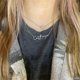 Personalized Crystal Name Necklace with Star Diamond Pendant