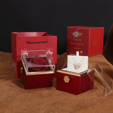 Eternal Rose Acrylic Jewelry Rotating Flower Ring Box