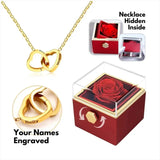 Eternal Rose Acrylic Jewelry Rotating Flower Ring Box