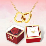 Eternal Rose Acrylic Jewelry Rotating Flower Ring Box