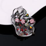 Vintage Flower Brooch Scarf Buckle for Women