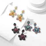 925 Silver Flower Drop Earrings Wedding Dangling Ear Jewelry