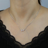 925 Sterling Silver Arabic Numerals Shape Charm Necklace