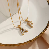Waterproof Pearl Letter Necklace for Women