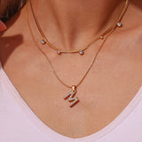 Waterproof Pearl Letter Necklace for Women
