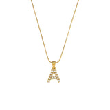 Waterproof Pearl Letter Necklace for Women