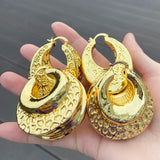 Women Hoop Earrings Girls Round 30-48mm Daily Wear Copper Earrings