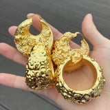Women Hoop Earrings Girls Round 30-48mm Daily Wear Copper Earrings