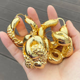 Women Hoop Earrings Girls Round 30-48mm Daily Wear Copper Earrings