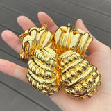 Women Hoop Earrings Girls Round 30-48mm Daily Wear Copper Earrings