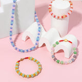 Tube Glass Beads Braided Bracelets Colorful Stone Bangle Jewelry