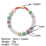 Tube Glass Beads Braided Bracelets Colorful Stone Bangle Jewelry