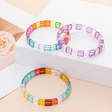 Colorful Beads Elastic Bracelet Women's Boho Bangle