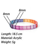 Colorful Beads Elastic Bracelet Women's Boho Bangle