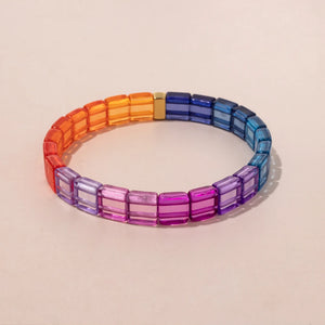 Colorful Beads Elastic Bracelet Women's Boho Bangle