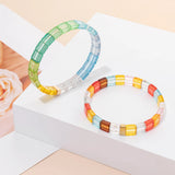 Colorful Beads Elastic Bracelet Women's Boho Bangle