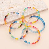 Colorful Beads Elastic Bracelet Women's Boho Bangle
