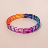 Colorful Beads Elastic Bracelet Women's Boho Bangle