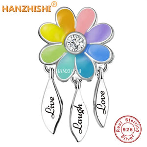 925 Silver Rainbow Dangle Beads for Bracelet Necklace Gift