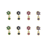 925 Silver Mini Cz Flower Stud Earring Wedding Party Jewelry