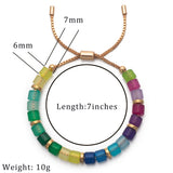 Acrylic Tube Beads Bracelets 6X7MM Boho Charms Adjustable Hand Crystal Jewelry