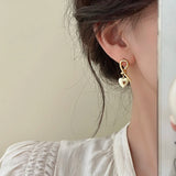 Metal Knot Heart Pendant Earrings for Christmas Party