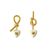 Metal Knot Heart Pendant Earrings for Christmas Party