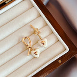 Metal Knot Heart Pendant Earrings for Christmas Party
