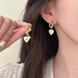 Metal Knot Heart Pendant Earrings for Christmas Party