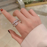 Snake Cuff Bracelet Zircon Inlaid Silver Plated Women's Bangles