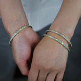 Turquoise Bangles Bracelet Clear CZ Paved Round Women Girl Party Charm Jewelry