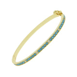 Turquoise Bangles Bracelet Clear CZ Paved Round Women Girl Party Charm Jewelry