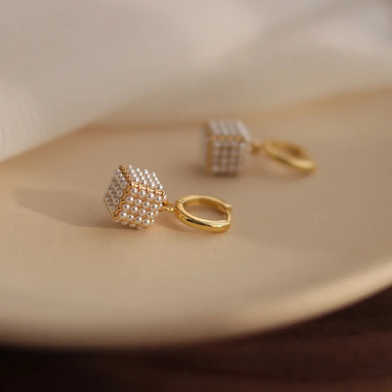 French Sugar 3D Pearl Earrings for Women