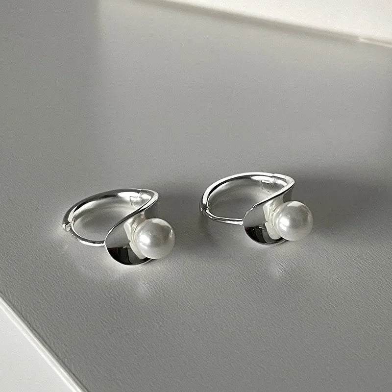 Pearl Hoop Earrings Wedding Jewelry Accessories