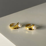 Pearl Hoop Earrings Wedding Jewelry Accessories