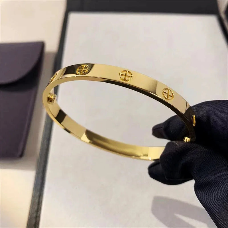 Zircon & Cross Nut Nail Bracelet - Stainless Steel Jewelry