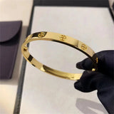Zircon & Cross Nut Nail Bracelet - Stainless Steel Jewelry