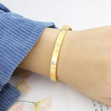 Zircon & Cross Nut Nail Bangle Stainless Steel Bracelet