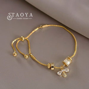 Zircon Bee Pendant Charm Bracelet for Women