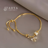 Zircon Bee Pendant Charm Bracelet for Women
