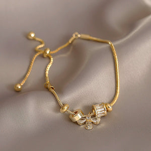 Zircon Bee Pendant Charm Bracelet for Women