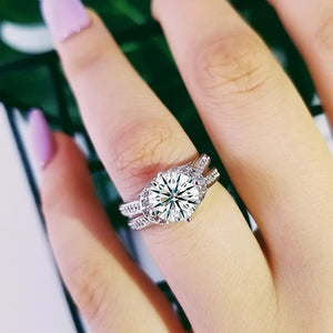Silver Women's Engagement Ring Christmas Gift Jewelry